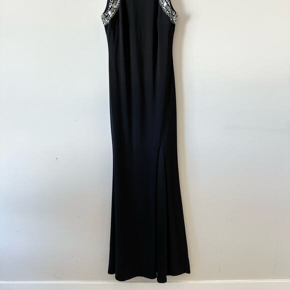 Aqua Dresses Beaded Mock Neck Sleeveless Gown - Picture 8 of 16